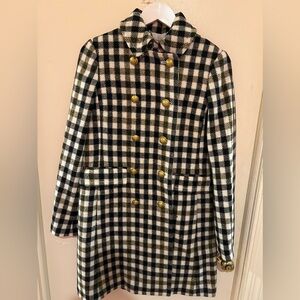 J. Crew Black and White Plaid Coat